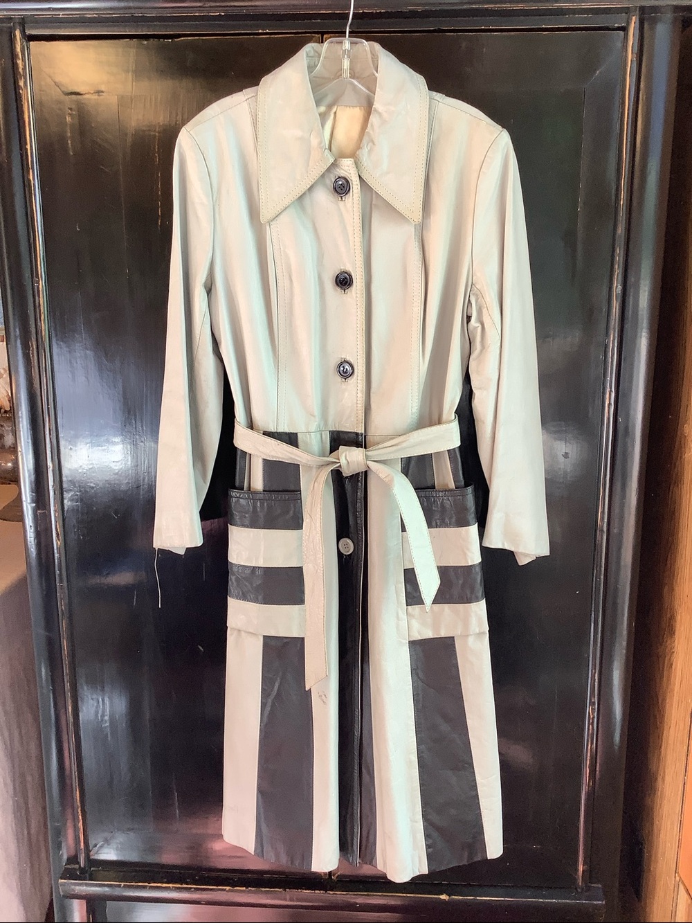 VTG 1960s Mod Squad Striped Leather Coat